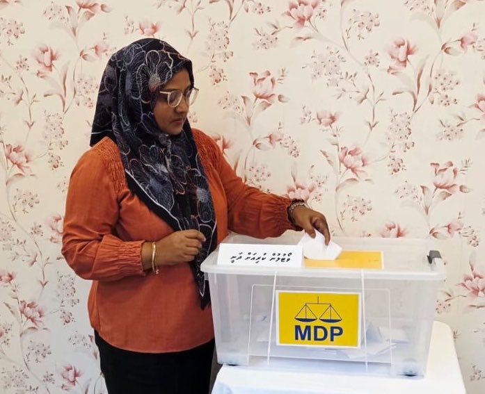 MDP members cast their votes during the 2026 Chairperson election