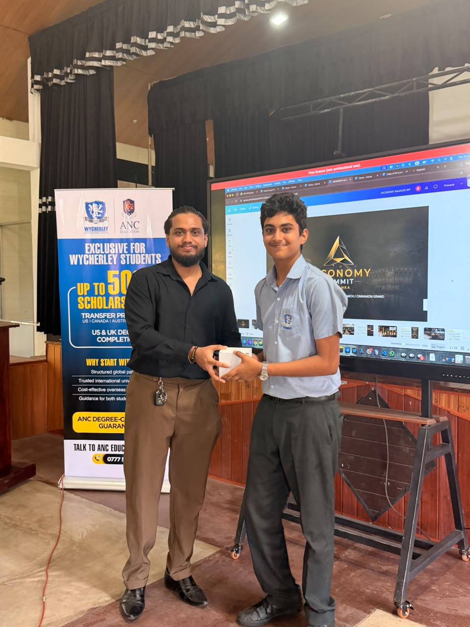 Students participating in the AIconomy Summit AI workshop at Wycherley International School Gampaha