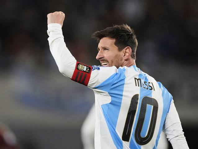 Lionel Messi representing Argentina